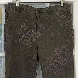 Anthropologie Pilcro and the Letterpress Olive Green Paisley Jeans - Large